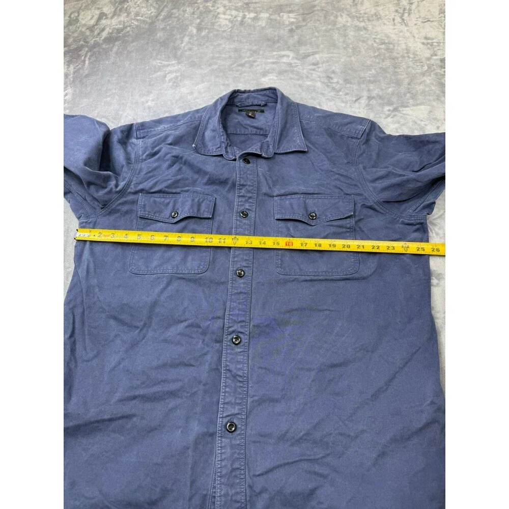 Banana Republic Shirt Mens XLT Blue Long Sleeve Tall Button Up Heavy Weight